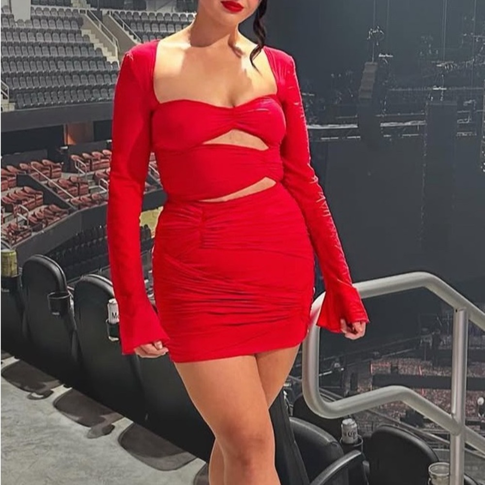 House of CB Red Cut-Out Mini Dress
